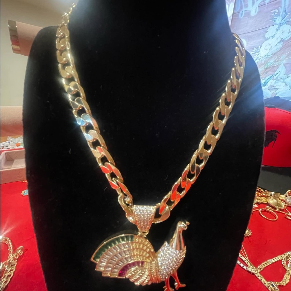 Elegant Gold Plated Peacock Necklace